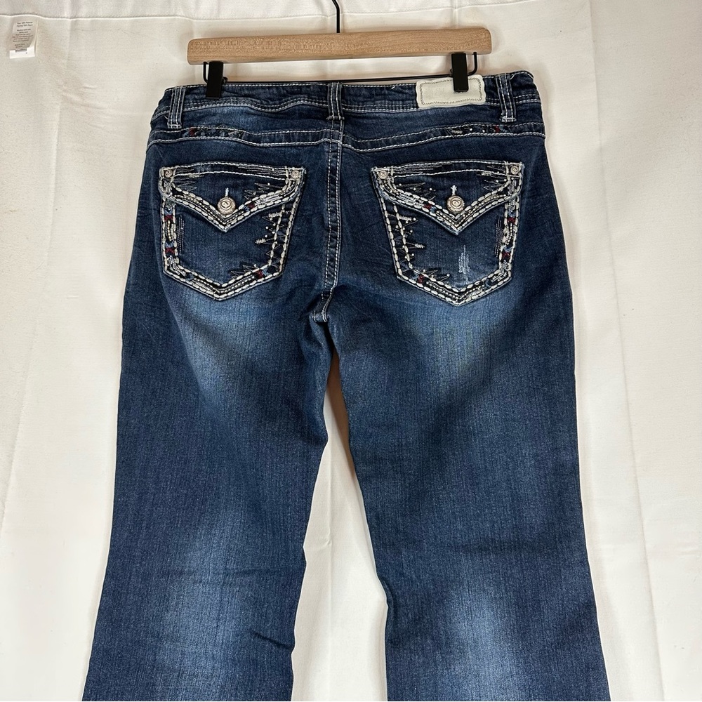 Dark Wash Women's Bootcut Jeans - Blue - Picture 10 of 15